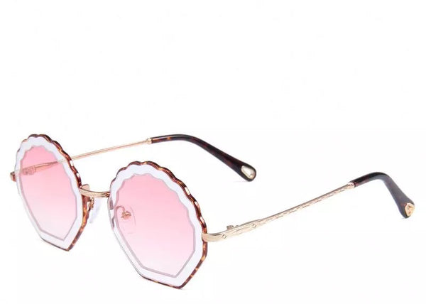 Island Pink Tint Round Shell Sunglasses Jewel Boutique