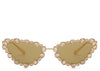 Ibiza Gold Crystal Cat Eye Sunglasses