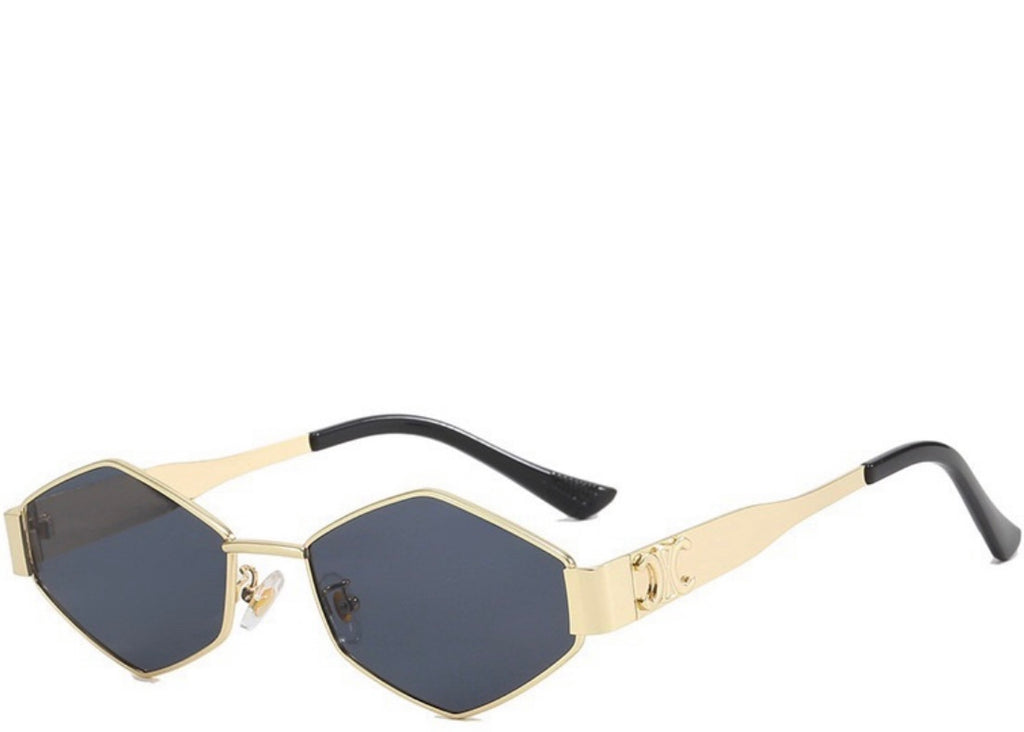 Beirut Black & Gold Hexagon Sunglasses