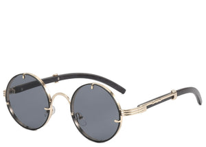 Qatar Round Premium Black & Gold Sunglasses