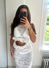 Mirai White Lace Cutout Maxi Dress