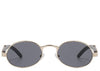 Doha Oval Premium Black & Gold Sunglasses