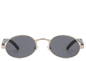 Doha Oval Premium Black & Gold Sunglasses