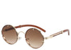 Qatar Round Premium Brown & Gold Sunglasses