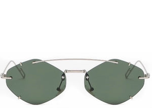 Sydney Hexagon Green Sunglasses