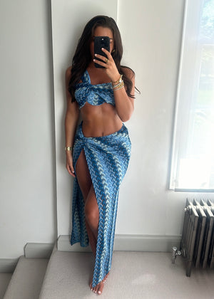 Lia Blue Zigzag Co-Ord Set