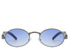 Doha Oval Premium Blue Sunglasses