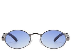 Doha Oval Premium Blue Sunglasses