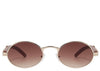 Doha Oval Premium Brown & Gold Sunglasses