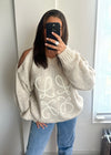 Aria Embroidered Jumper - Cream