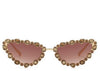 Ibiza Brown Crystal Cat Eye Sunglasses