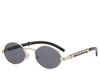 Doha Oval Premium Black & Gold Sunglasses